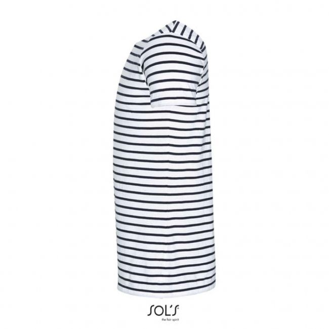 Sol's miles men - round neck striped t-shirt culoare white/navy marimea s