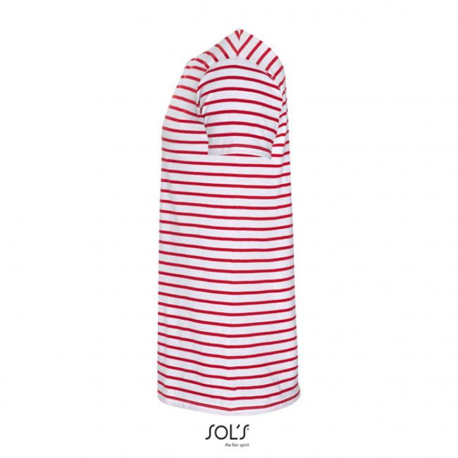 Sol's miles men - round neck striped t-shirt culoare white/red marimea xl