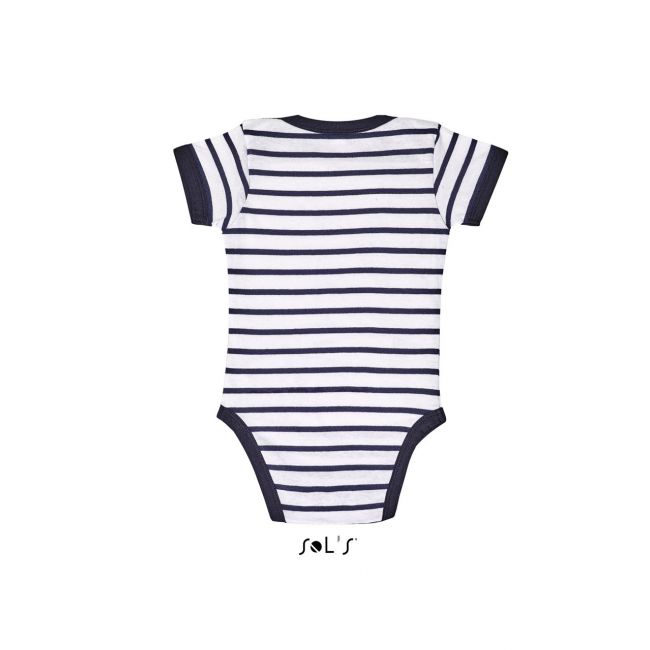 Sol's miles baby - striped bodysuit culoare white/navy marimea 6/12m