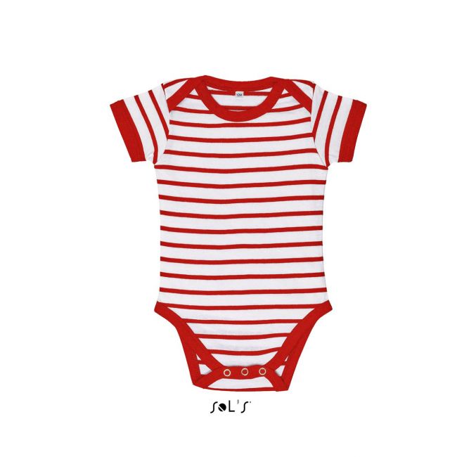 Sol's miles baby - striped bodysuit culoare white/red marimea 18/23m