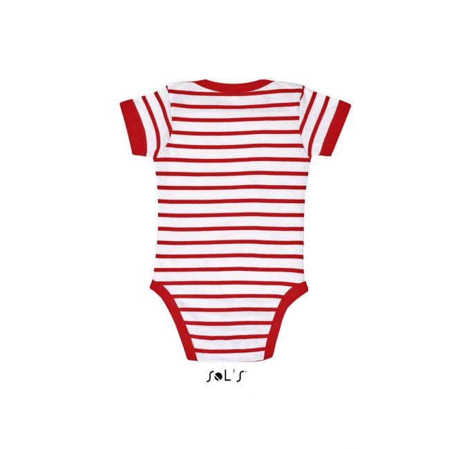 Sol's miles baby - striped bodysuit culoare white/red marimea 3/6m