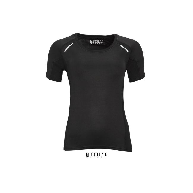 Sol's sydney women - short sleeve running t-shirt culoare black marimea xs