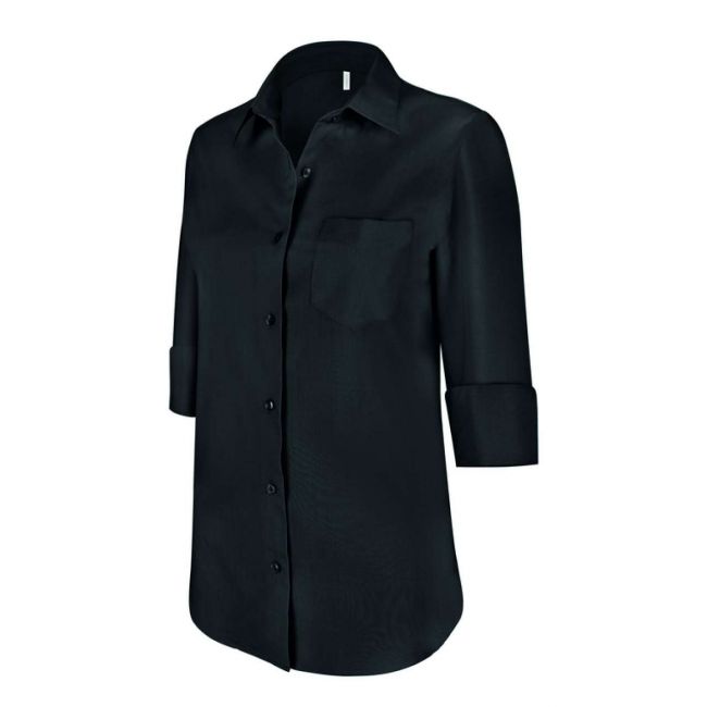 Ladies' 3/4 sleeved shirt culoare black marimea l