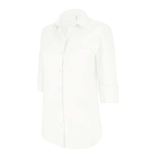 Ladies' 3/4 sleeved shirt culoare white marimea s