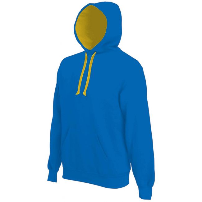 Men's contrast hooded sweatshirt culoare light royal blue/yellow marimea m