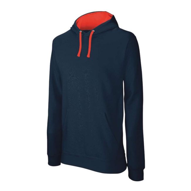 Men's contrast hooded sweatshirt culoare navy/red marimea xs