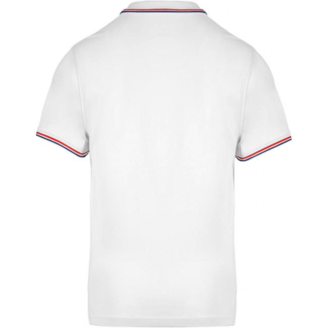 Men's short-sleeved polo shirt culoare white/navy/red marimea m