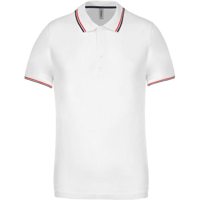 Men's short-sleeved polo shirt culoare white/navy/red marimea xl