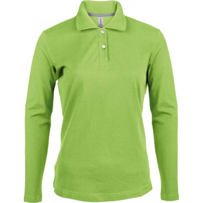 Ladies' long-sleeved polo shirt culoare lime marimea 2xl