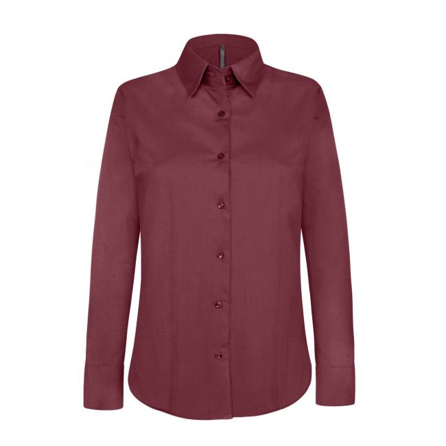 Ladies' long-sleeved stretch shirt culoare wine marimea s