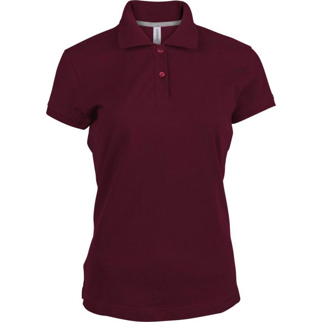 Ladies' short-sleeved polo shirt culoare wine marimea 3xl