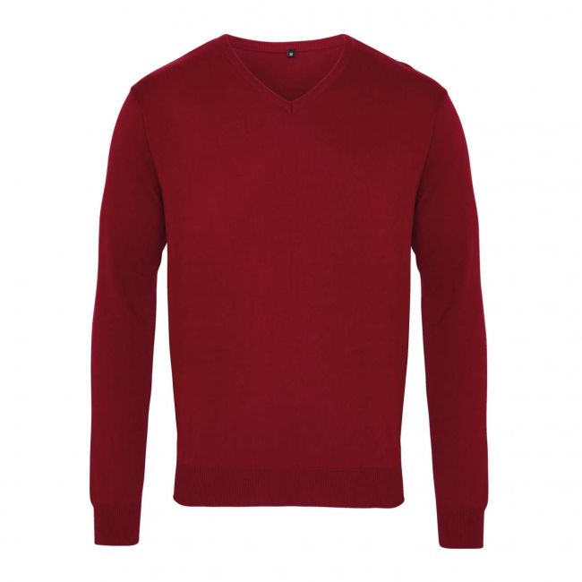 Men's knitted v-neck sweater culoare burgundy marimea 3xl