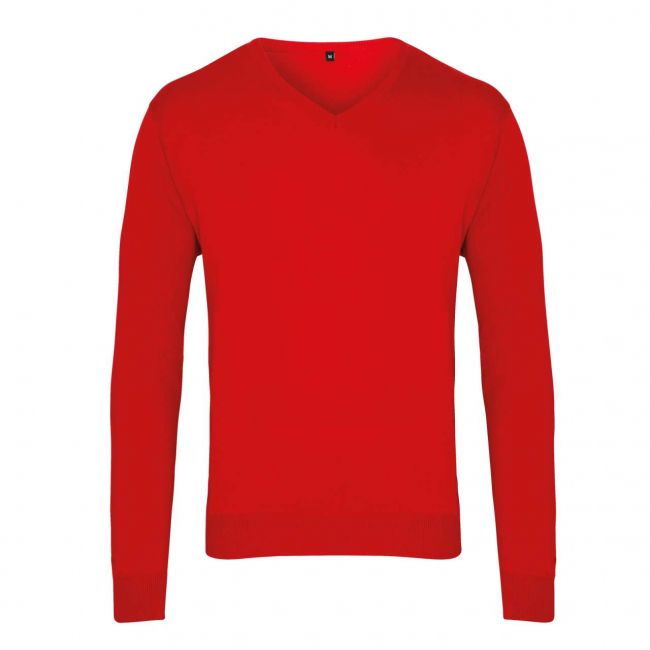 Men's knitted v-neck sweater culoare red marimea 3xl