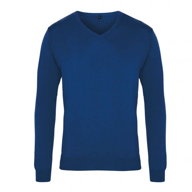 Men's knitted v-neck sweater culoare royal marimea m