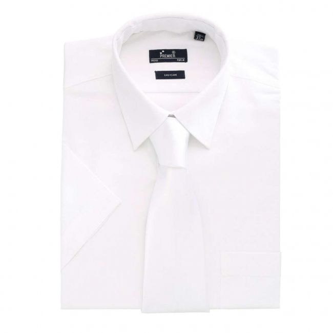 Men's short sleeve poplin shirt culoare white marimea 2xl