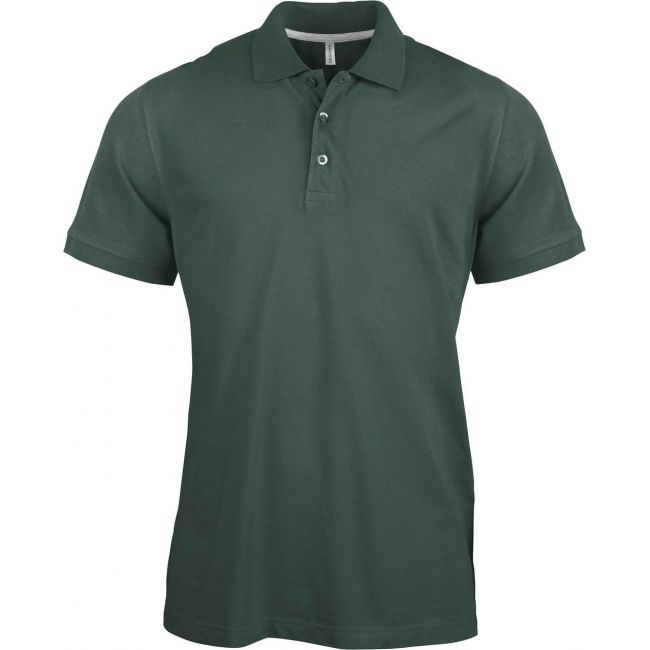 Men's short-sleeved polo shirt culoare forest green marimea l