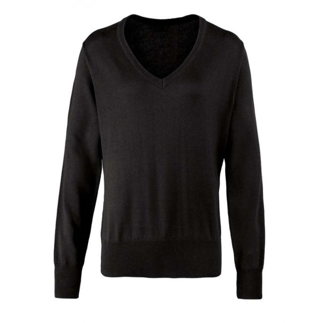 Women's knitted v-neck sweater culoare black marimea s