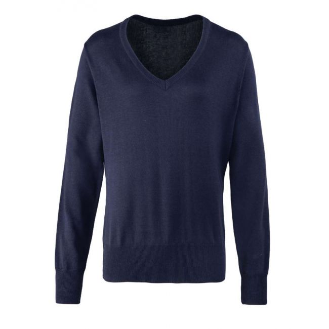 Women's knitted v-neck sweater culoare navy marimea l