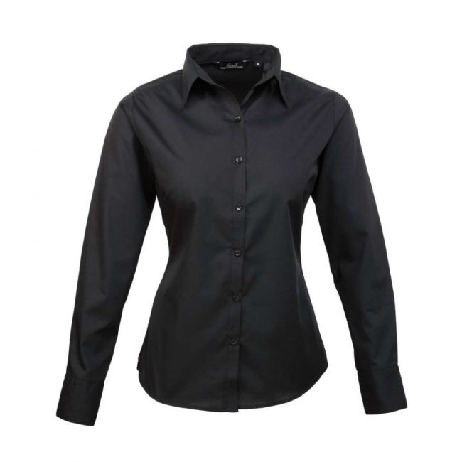 Women's long sleeve poplin blouse culoare black marimea m