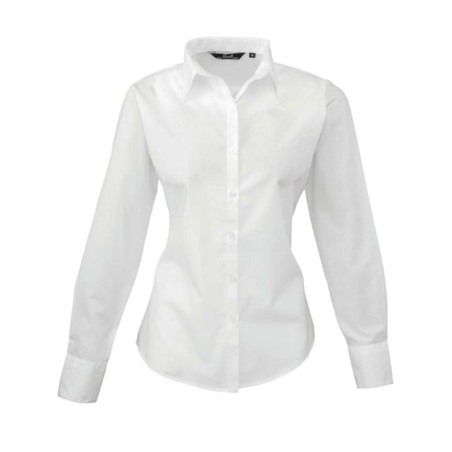 Women's long sleeve poplin blouse culoare white marimea m