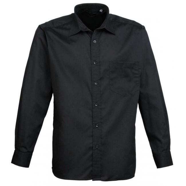 Men's long sleeve poplin shirt culoare black marimea 3xl