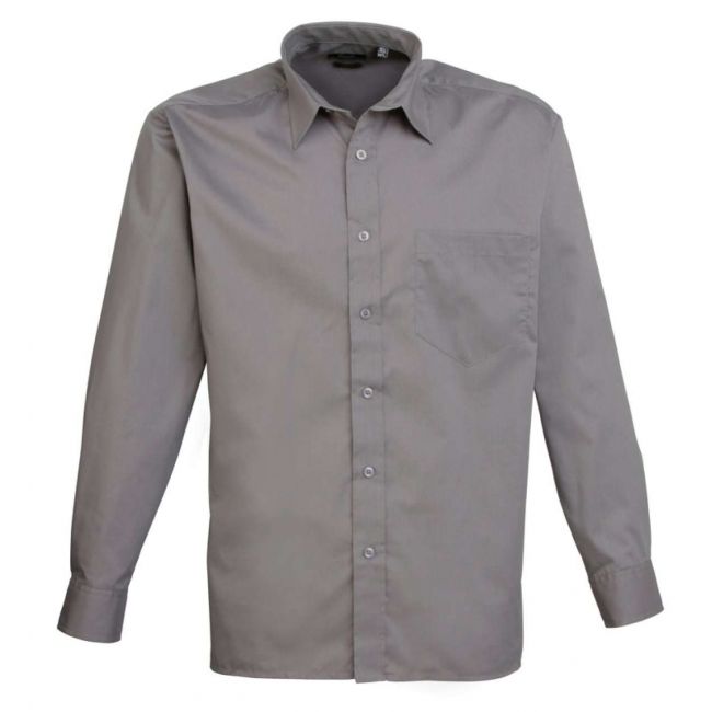 Men's long sleeve poplin shirt culoare dark grey marimea 2xl