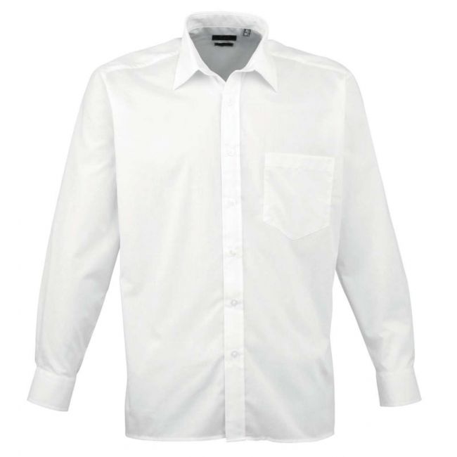 Men's long sleeve poplin shirt culoare white marimea 2xl