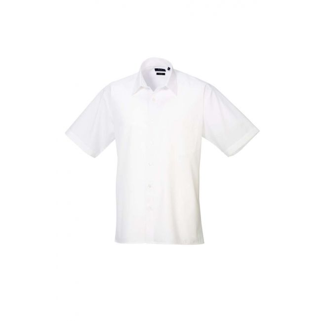 Men's short sleeve poplin shirt culoare white marimea 2xl