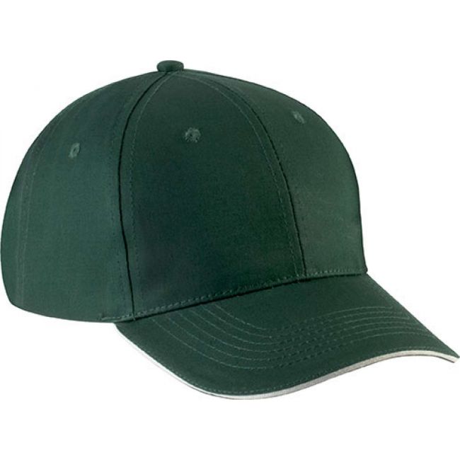 Sandwich peak cap - 6 panels culoare forest green/beige marimea u