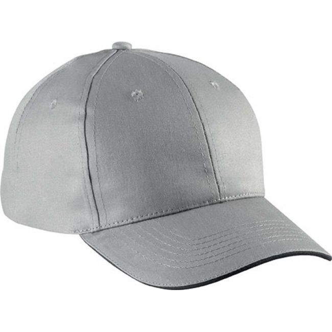 Sandwich peak cap - 6 panels culoare light grey/dark grey marimea u