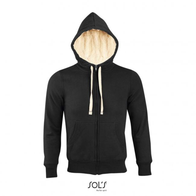 Sol's sherpa - unisex zipped jacket with \"sherpa\" lining culoare black marimea m
