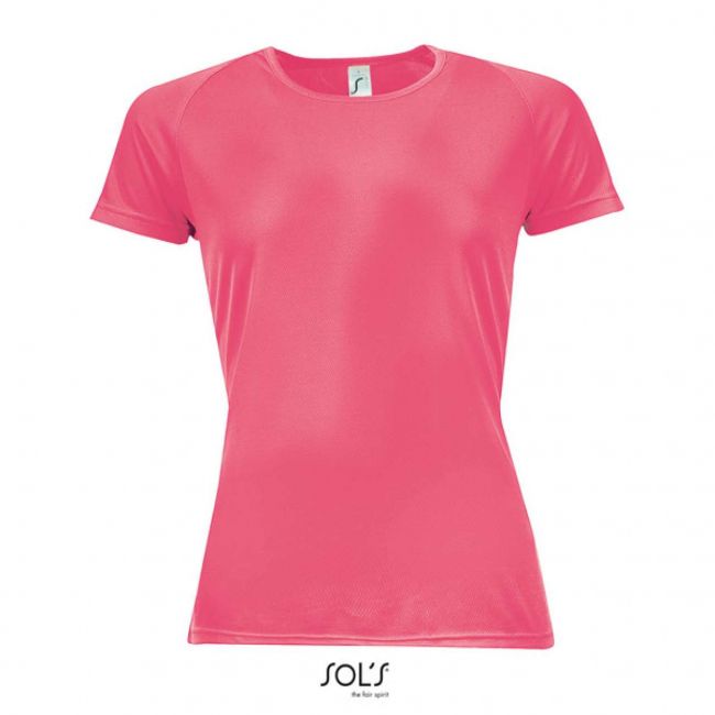 Sol's sporty women - raglan-sleeved t-shirt culoare neon coral marimea s