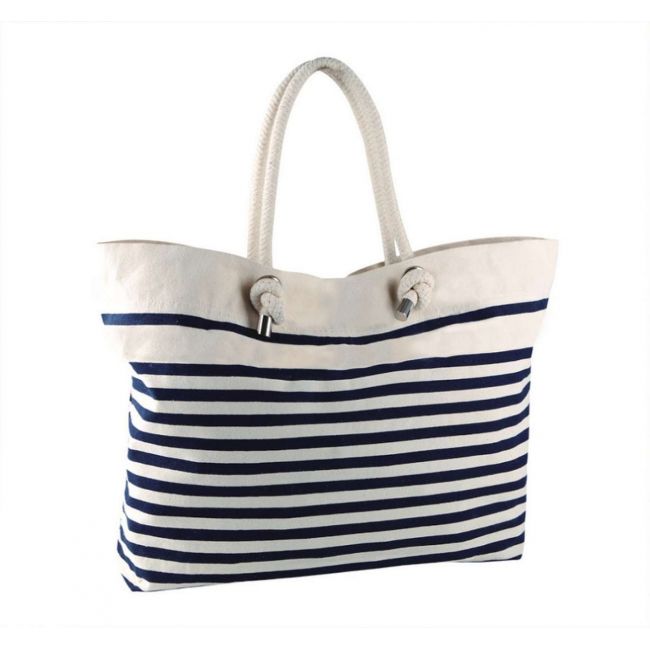 Beach bag culoare natural/navy marimea u