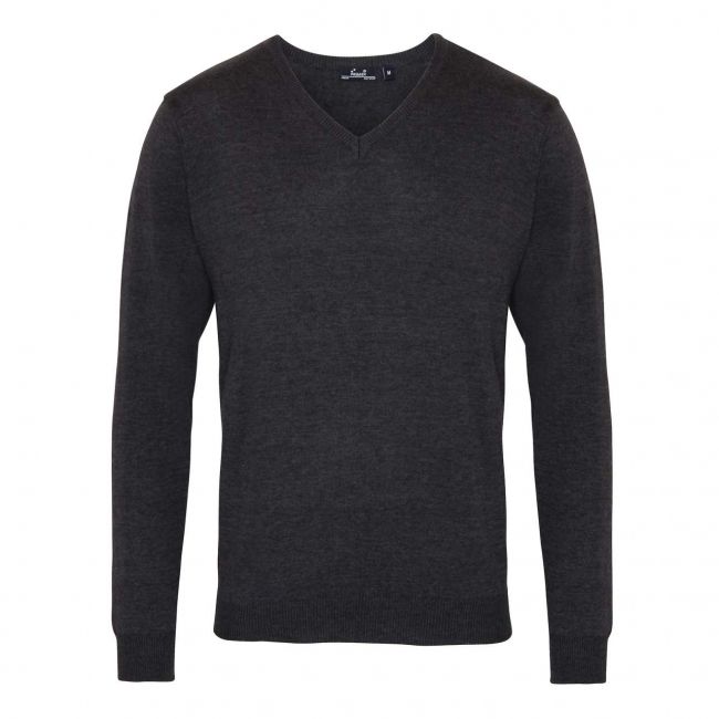 Men's knitted v-neck sweater culoare charcoal marimea xs