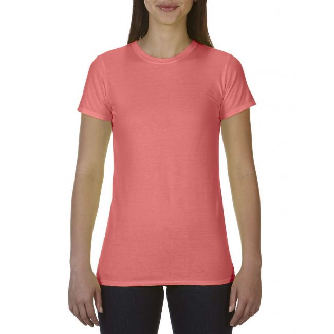 Ladies' lightweight fitted tee culoare neon red orange marimea s