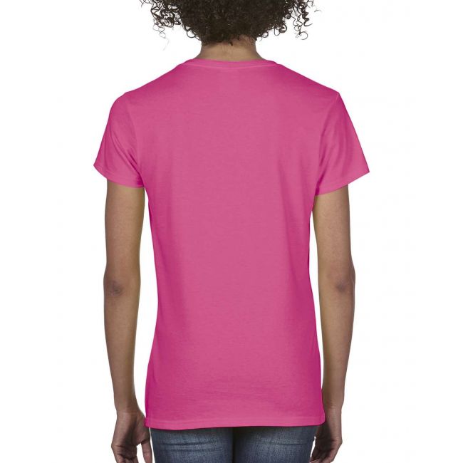 Ladies' midweight v-neck tee culoare neon pink marimea m