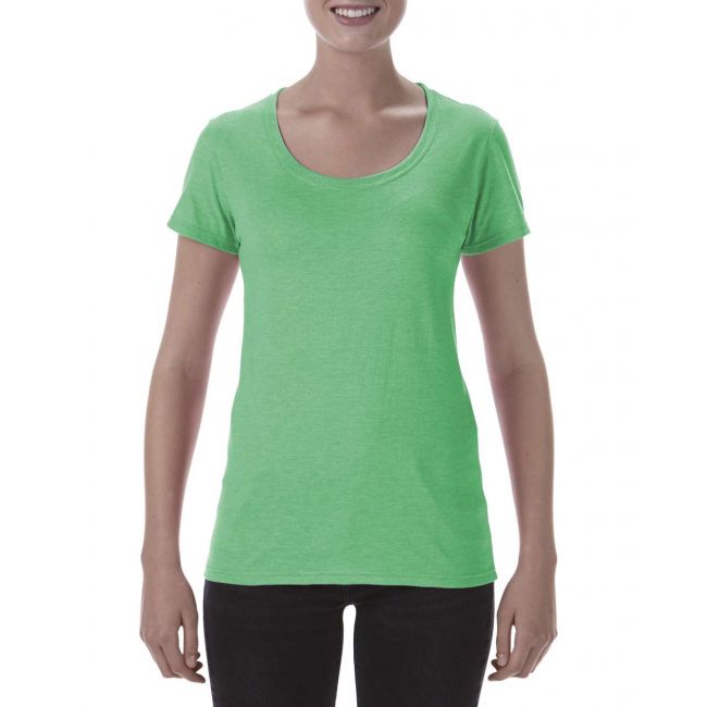 Softstyle® ladies' deep scoop t-shirt culoare heather irish green marimea 2xl