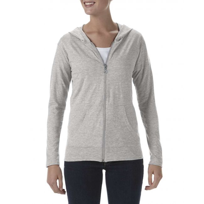 Women's tri-blend full-zip hooded jacket culoare heather grey marimea l