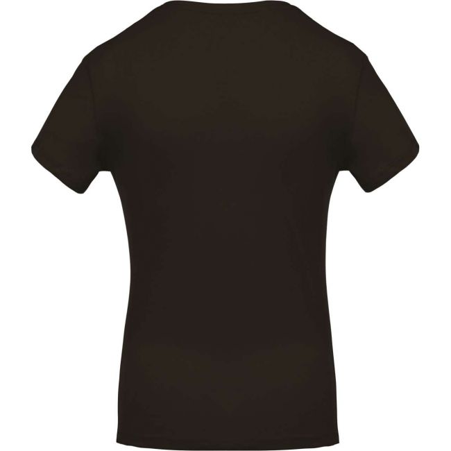 Ladies' short-sleeved v-neck t-shirt culoare dark grey marimea s