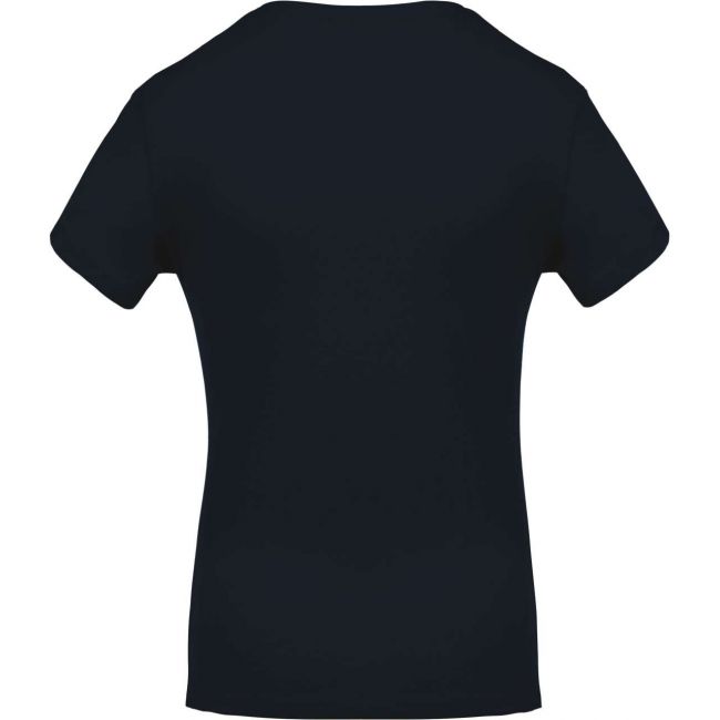 Ladies' short-sleeved v-neck t-shirt culoare navy marimea l