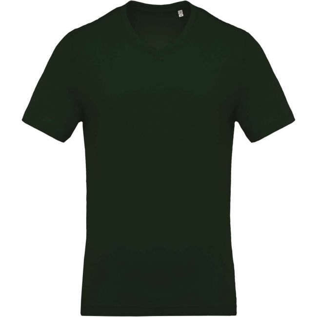 Men's short-sleeved v-neck t-shirt culoare forest green marimea s