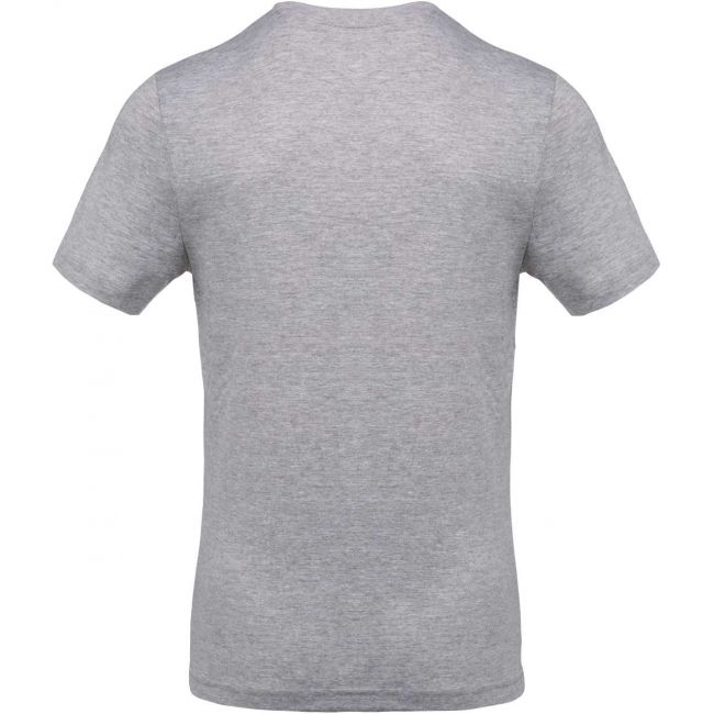 Men's short-sleeved v-neck t-shirt culoare oxford grey marimea l