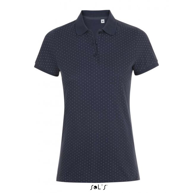 Sol's brandy women - polka-dot polo shirt culoare french navy/white marimea 2xl