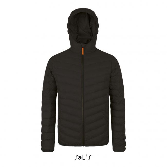Sol's ray men - light hooded down jacket culoare black marimea 2xl