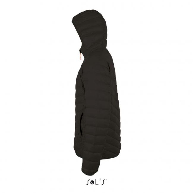 Sol's ray men - light hooded down jacket culoare black marimea xl