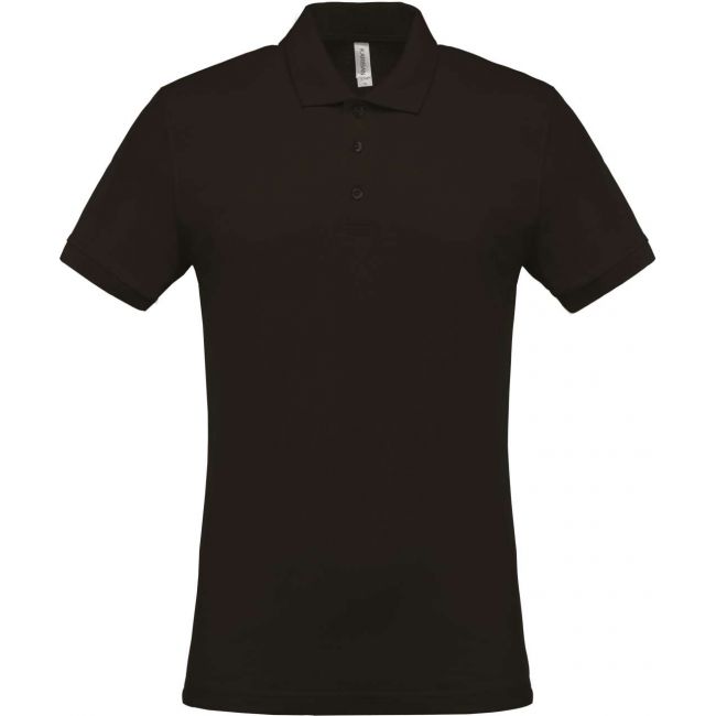 Men's short-sleeved piquÉ polo shirt culoare dark grey marimea m