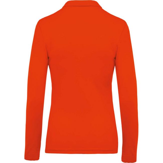 Ladies’ long-sleeved piquÉ polo shirt culoare orange marimea 3xl