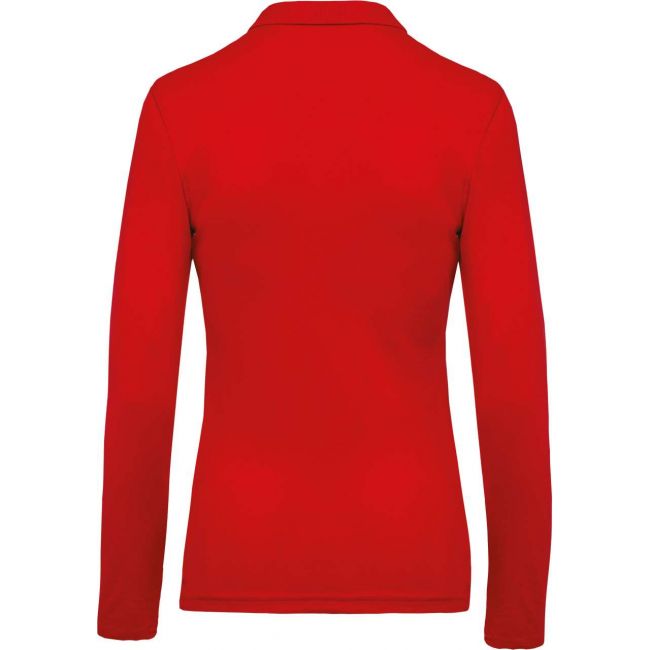 Ladies’ long-sleeved piquÉ polo shirt culoare red marimea 2xl