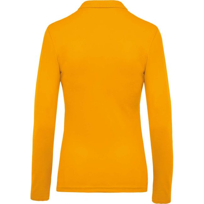 Ladies’ long-sleeved piquÉ polo shirt culoare yellow marimea m