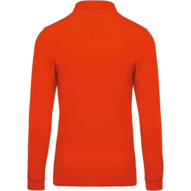 Men's long-sleeved piquÉ polo shirt culoare orange marimea xl